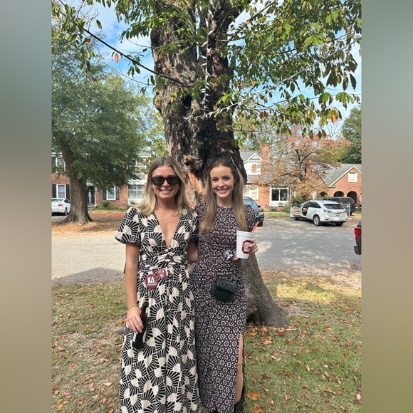 Anthropologie Katerina Button down Puff-Sleeve V-Neck Printed Maxi Dress Small - Picture 9 of 16